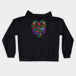 PRETTY COLORFUL FLORALS HEART Kids Hoodie